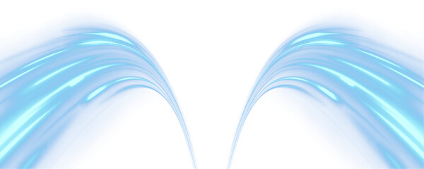 Wall Mural - PNG. Visualization of large data traffic, dynamic high speed data flow in the form of neon line of various shapes: stripe, zigzag, arc and curve. Expressway, the effect of car headlights.	