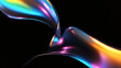 © 3d Backgrounds - Dark abstract futuristic background. Iridescent fluid wave render. Glass prism light refraction. Rainbow gradient flare. Smooth transition. Bright glow shimmer. Neon metallic blur texture.