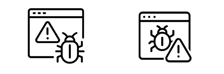 Wall Mural - Vector illustration of malware warning symbols in a digital setting