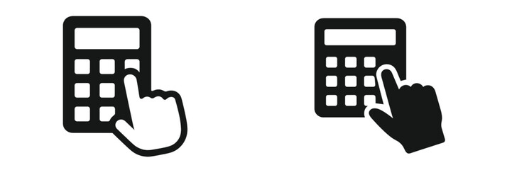 Hands using calculators in a vector illustration for education