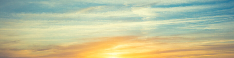 Wall Mural - colorful cloudy sky at sunrise. horizontal banner