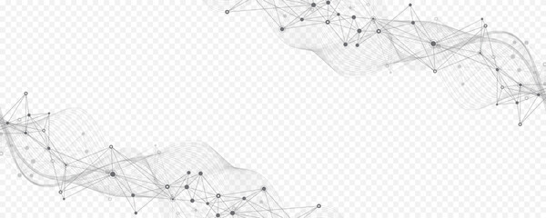 Wall Mural - abstract tech network connection dots. digital technology and big data analysis background. white ba