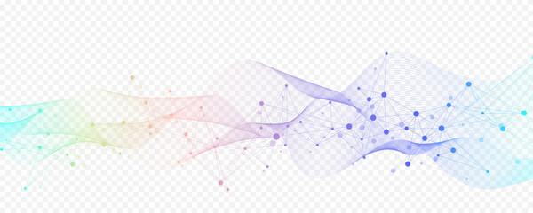 Wall Mural - abstract tech network connection dots. digital technology and big data analysis background. white ba