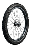 Close-up of a bicycle wheel.