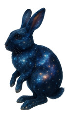 Wall Mural - celestial rabbit with cosmic design.