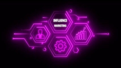 Abstract neon Hud knowledge ability business gear icon Glowing neon line concept. Glowing 