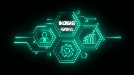 Abstract neon Hud knowledge ability business gear icon Glowing neon line concept. Glowing 