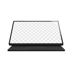 Wall Mural - Tabletop touch screen self-service digital kiosk. Realistic 3d vector mockup. Desktop interactive touchscreen retail display. Mock-up. Table standing empty LCD LED monitor screen. Template for design