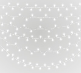 Wall Mural - png celebration lamp with glowing fairy chain on white isolated background great for christmas card 