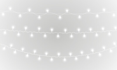 Wall Mural - png party garland featuring abstract glow and shiny lamp design for event footer with transparent ba