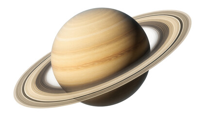 Wall Mural - isolated illustration of planet saturn with its rings.