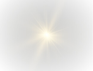 Wall Mural - png warm sunrise flare with transparent spark and shiny bokeh effect featuring optical burst, glowin