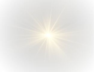 Wall Mural - png golden sunlight burst with sparkle glow and transparent light effect featuring optical rays, abs