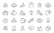 © iiierlok_xolms - Wellness web icon set in line style. Relaxation, spa, sleep, yoga, health, lifestyle, spiritual practice, meditation, collection. Vector illustration.