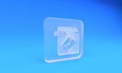 Wall Mural - frosted glass msg file document. download msg button icon isolated on blue background. msg file symb