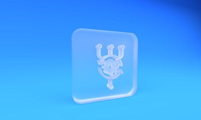 Wall Mural - frosted glass algorithm icon isolated on blue background. algorithm symbol design from artificial in