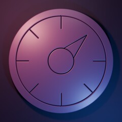Wall Mural - purple digital speed meter concept with 5g icon isolated on purple-blue background. global network h
