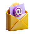 © sumona42 - 3d illustration of an open yellow envelope with an email symbol