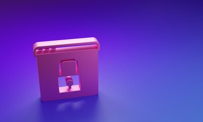 Wall Mural - pink secure your site with https, ssl icon isolated on purple-blue background. internet communicatio