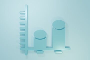 Wall Mural - Blue Data analysis icon isolated on blue background. Minimalism concept. 3D render illustration