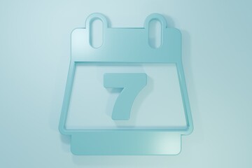 Wall Mural - Blue Hotel booking calendar icon isolated on blue background. Minimalism concept. 3D render illustration