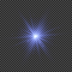 Wall Mural - light effect of blue lens flares