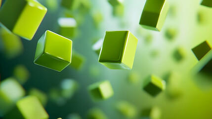 abstract background with green squares