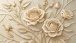 © Abu - Cream and gold embossed roses with delicate petals and leaves