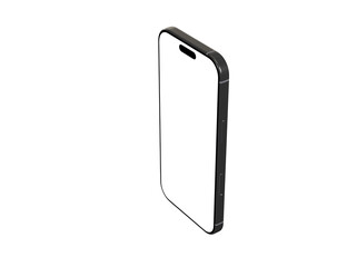 High-quality image of a modern smartphone with a blank screen, perfect for app presentations or website mockups. Isolated on white background.