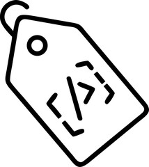 a clean minimalist vector graphic representing a generic html tag suitable for web development and c