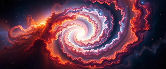 Wall Mural - Intricate swirling nebula, cosmic dust and light, digital illustration, space art