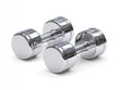 © Golf - Two chrome dumbbells on a white background (1)