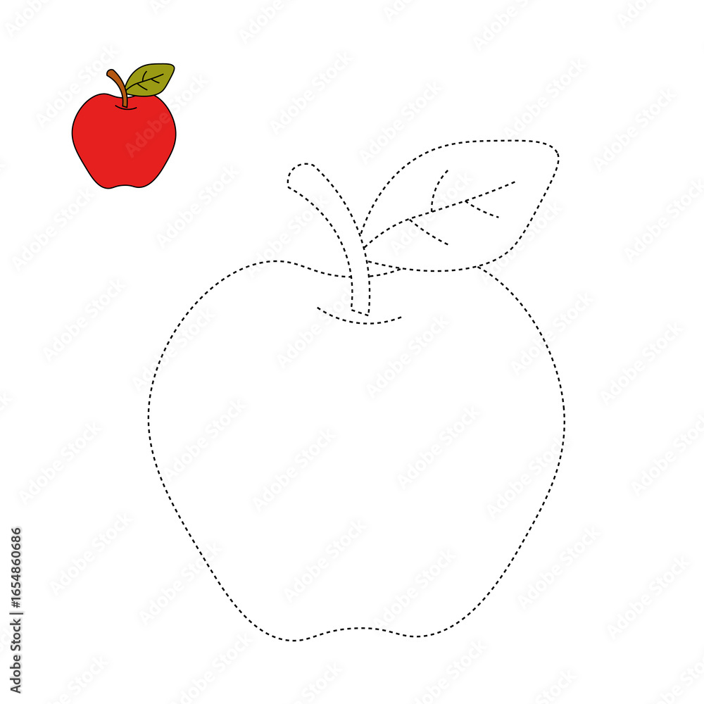 Coloring pages for kids. Trace and color. Vector illustrations ...