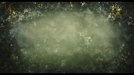 Wall Mural - Blurry green background with a few specks of white. The background is a mix of green and brown colors