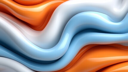 Wall Mural - colorful wave made of blue, orange and white. the colors are vibrant and the wave is smooth