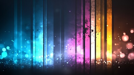 Wall Mural - colorful, abstract image with a blue stripe on the left and a yellow stripe on the right