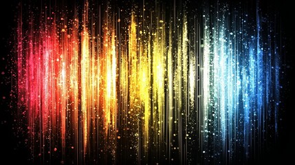 Wall Mural - Colorful, multi-colored line of dots that are all different colors. The colors are red, yellow, and blue