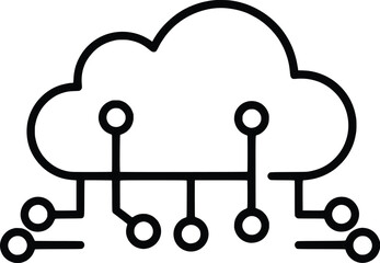 Digital Connections and Data Flow in Modern Networking Environment, Line Art Design for Graphic Content