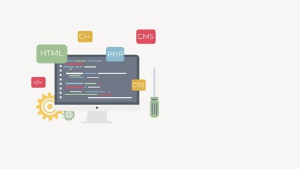 Computer screen displaying code with programming languages