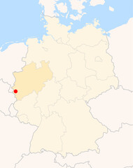  Locatormap of the city Eschweiler (Nordrhein-Westfalen) in Germany.