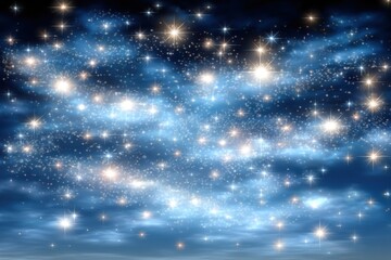 Wall Mural - dreamy sky filled with twinkling stars and soft clouds in a celestial nightscape magical and etherea