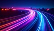 © Andesgn 04 - 3D Rendering of highway in city. High speed motion blur. Concept of leading in business, Hi tech products background, artificial intelligence, hyper loop, virtual reality, high speed network.
