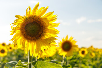 Wall Mural - sunflower field in full bloom