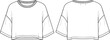 © rayhan039 - Oversized crop top, loose fit t-shirt, short sleeve fashion sketch, women’s casual streetwear vector illustration