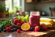 © Yaroslava - vibrant fruit smoothie ingredients freshly laid out kitchen counter lush colors natural textures, rainbow, lgbtq, lgbt, pride, colorful, love, equality