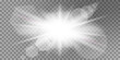 © Andrey - White glowing light explosive burst. New Year illustration for decoration cooling effect with ray glitter. Bright star. Transparent glitter gradient, unforgettable shine. Glare texture.