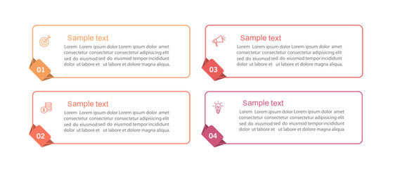 Wall Mural - business infographic design template with 4 options, steps or processes. can be used for workflow la