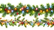 © SUHEL AHMED - Festive christmas garland with colorful lights, isolated on transparent background