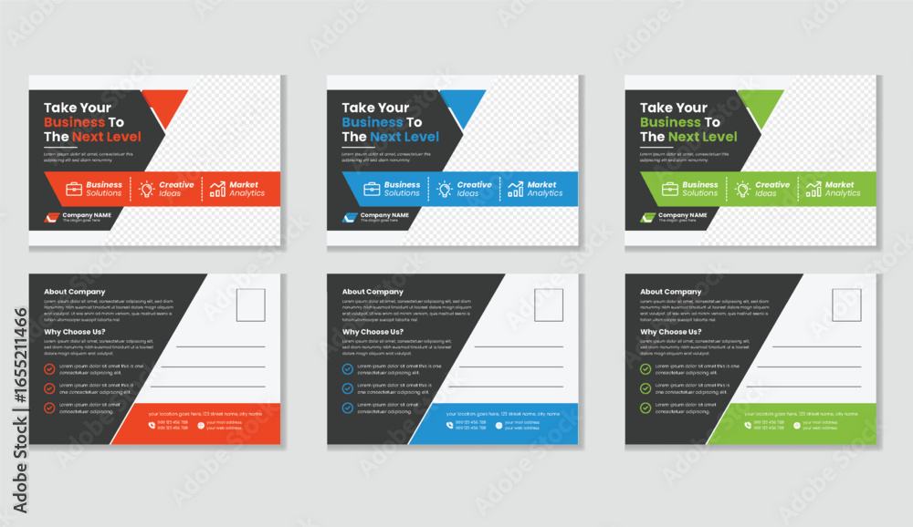 Corporate Business postcard design template. modern postcard design ...