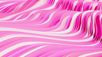 3d animation pink waves motion background seamless looping